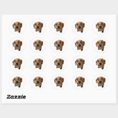 Sticker Rond Brown Dachshund (Feuille)
