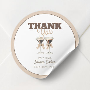 Sticker Rond Brown Espresso Martini 30e anniversaire Merci