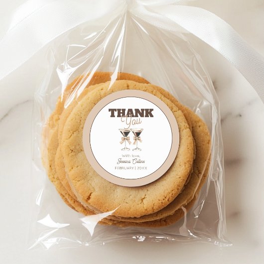 Sticker Rond Brown Espresso Martini 30e anniversaire Merci