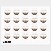 Sticker Rond Brown Forest Range Woodland Wedding Faveur (Feuille)