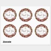 Sticker Rond Brown, Giraffe Rose Poster de animal Merci (Feuille)