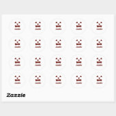 Sticker Rond Brown Halloween effrayant visage chute ajouter nom (Feuille)