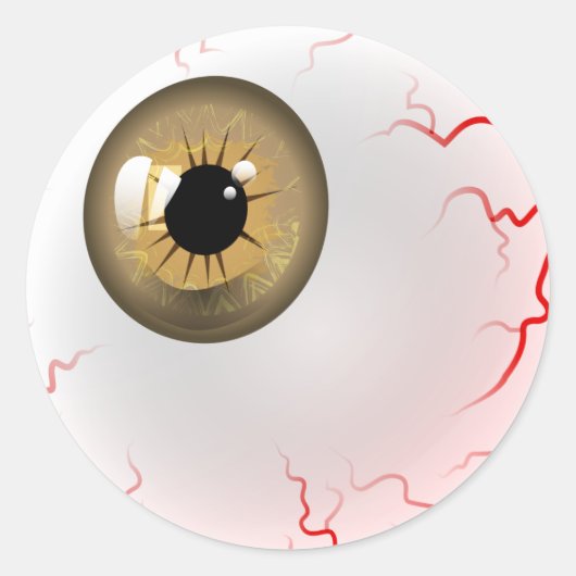 Sticker Rond Brown Horror Eyeball (Devant)