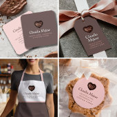 Sticker Rond Brown moderne simple boulon au chocolat