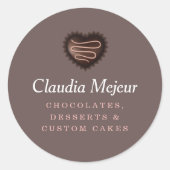 Sticker Rond Brown moderne simple boulon au chocolat (Devant)