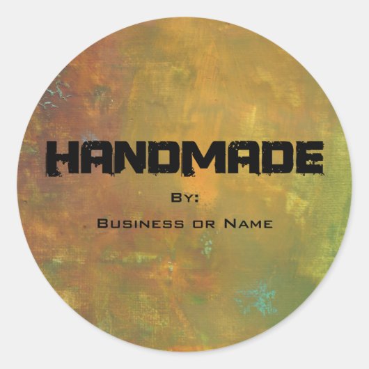 Sticker Rond Brown or vert terre abstrait Design artisanal (Devant)