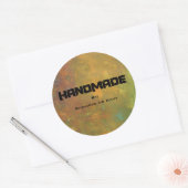 Sticker Rond Brown or vert terre abstrait Design artisanal (Enveloppe)