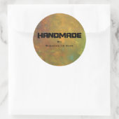 Sticker Rond Brown or vert terre abstrait Design artisanal (Sac)