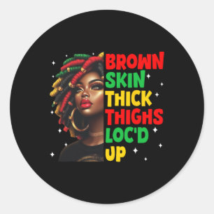 Sticker Rond Brown Peau épaisse cuisses enfermées Historique no