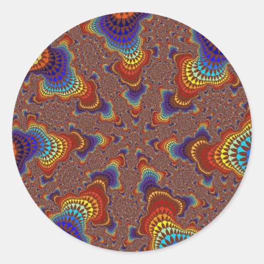 Sticker Rond Brown Rainbow Starburst (Devant)