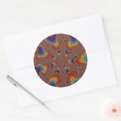 Sticker Rond Brown Rainbow Starburst (Enveloppe)