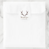 Sticker Rond Brown Rustic Deer Antlers Woodsy Wedding Favoriser (Sac)