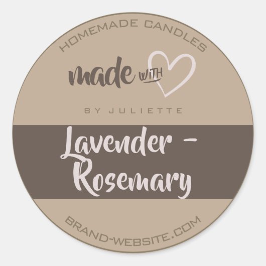 Sticker Rond Brown rustique fait avec emballage de bougies card (Devant)