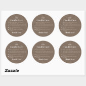 Sticker Rond Brown Simple Candle Care Label (Feuille)