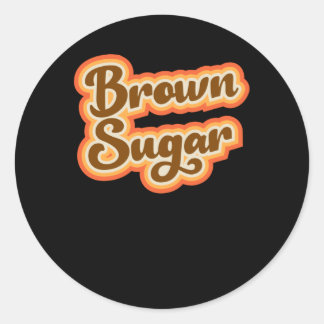 Sticker Rond Brown sucre rétro style Vintage filles graphiques