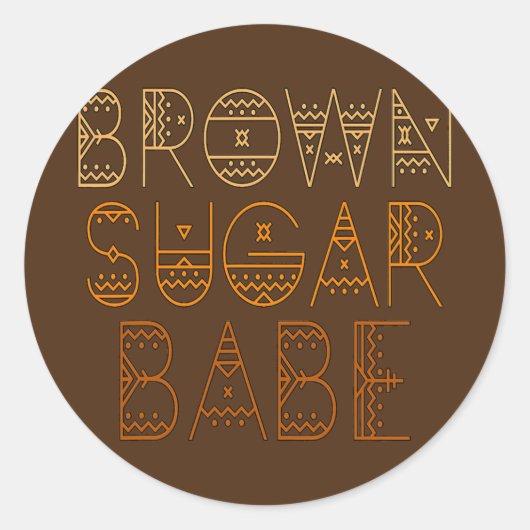Sticker Rond Brown Sugar Babe Melanin Fille Femmes (Devant)