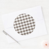Sticker Rond Brown Table Cloth Pattern (Enveloppe)