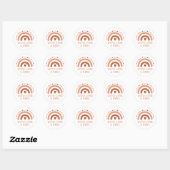 Sticker Rond Brown Warn Rainbow Heart Spots (Feuille)