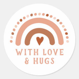 Sticker Rond Brown Warn Rainbow Heart Spots