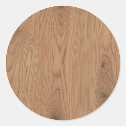 Sticker Rond Brown Wood Grain (Devant)