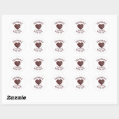 Sticker Rond Brownies fait main avec amour (Feuille)