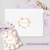 Sticker Rond Broyer avec Enveloppe Mariage Lavender / Favoriser