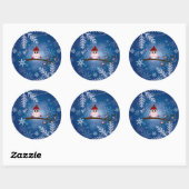 Sticker Rond Brrr...Chouette rose, Design de flocon de neige, (Feuille)