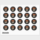 Sticker Rond Bruh 67 Mème Halloween (Feuille)