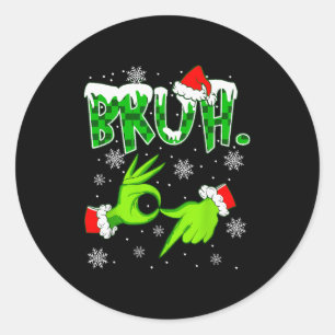 Sticker Rond Bruh 67 Six Seven 6 7 Mème de Noël Drôle Gen Z S