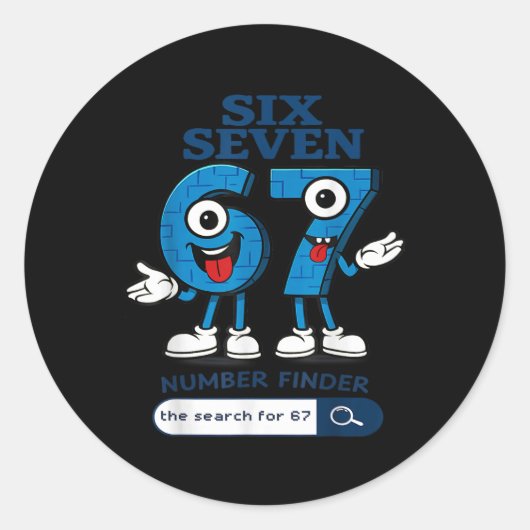 Sticker Rond Bruh 67 Six Seven 6-7 Talian Brainrot Meme For Kid (Devant)