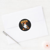 Sticker Rond Bruh Ghost Halloween mignon Ghost Tricot Ou Traite (Enveloppe)