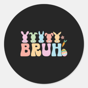 Sticker Rond Bruh Mème Drôle Dire Bro Salutation Ados garçons E