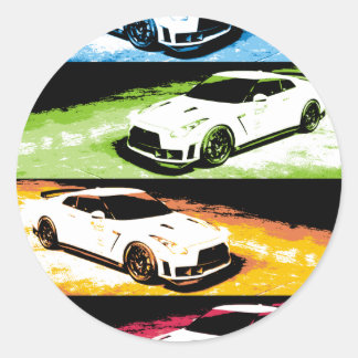 Sticker Rond Bruit-art GTR de Nissan