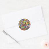 Sticker Rond "Bruit joyeux" Abstrait (Enveloppe)