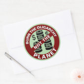 Sticker Rond Brûler L'Oligarchie Pas La Planète (Enveloppe)