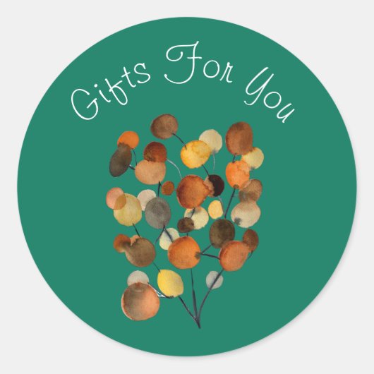 Sticker Rond Brun Abstrait sur la marque turquoise de l'entrepr (Devant)