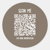 Sticker Rond Brun | Analyse de code QR professionnel (Devant)