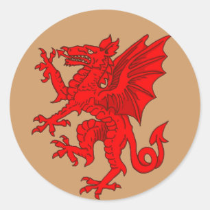 Sticker Rond Brun de dragon de Gallois - customisé
