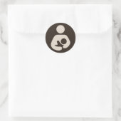 Sticker Rond Brun de symbole de allaiter/soins (Sac)