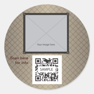 Sticker Rond Brun générique de modèle d'autocollant