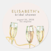 Sticker Rond Brunch au champagne et douche à bulles (Devant)