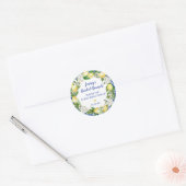Sticker Rond Brunch de mariage à la tuile de citron bleu (Enveloppe)