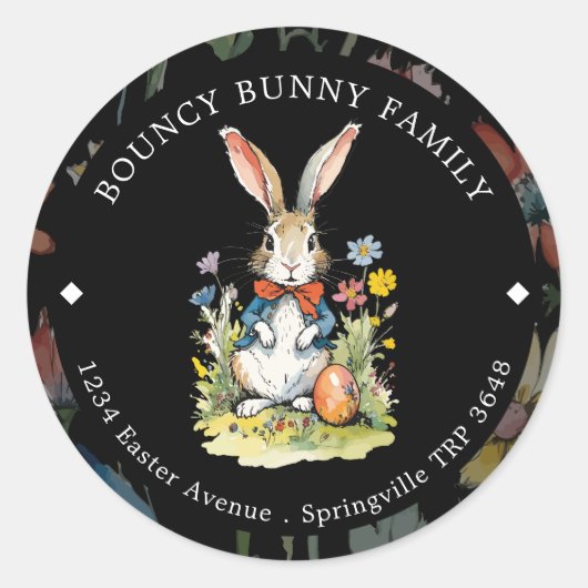 Sticker Rond Brunch de Pâques et chasse aux oeufs | Bunny Class (Devant)