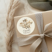 Sticker Rond Brunch et Bulles Fleurs de Champagne Shower de Mar