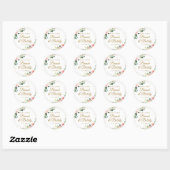 Sticker Rond Brunch Floral Coup de Foudre et Bulles (Feuille)