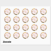 Sticker Rond Brunch Floral Et Bubbly Enterrement de Vie de Jeun (Feuille)