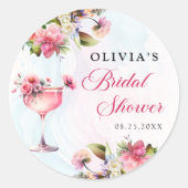 Sticker Rond Brunch Floral Et Fête des mariées Bubbly (Devant)