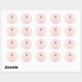 Sticker Rond Brunch Rose et Bubbly Merci (Feuille)
