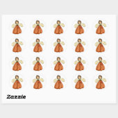 Sticker Rond brune ange citrouille (Feuille)