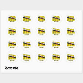 Sticker Rond Brunei agitant drapeau avec nom (Feuille)